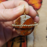 Red Moss Agate Saturn Planet Pendant Necklace in 14kt Rose Gold Fill