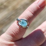Raw Blue Mt Antero Aquamarine Crystal Ring in Sterling Silver Sz 7