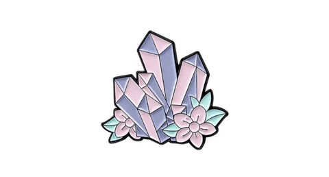 Crystal Flower Bouquet Enamel Pin