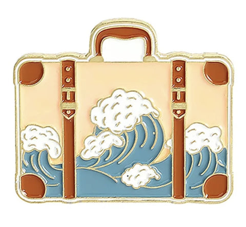 Great Wave Suitcase Enamel Pin
