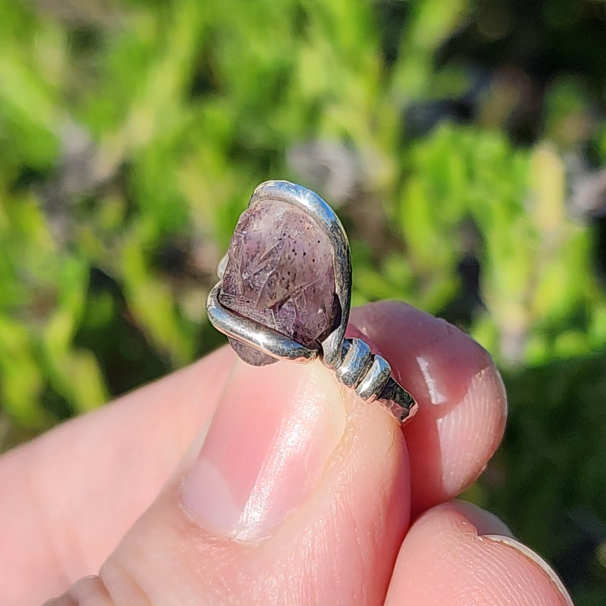 Melody Stone Crystal Super Seven Ring in Sterling Silver Sz 5