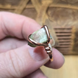 Raw Crystal Copper Ring Size 6.5 – Natural Cat’s Eye Watermelon Tourmaline