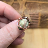 Raw Crystal Copper Ring Size 6.5 – Natural Cat’s Eye Watermelon Tourmaline