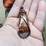 Oregon Picture Jasper Pendant in Hammered Copper
