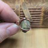 Raw Crystal Copper Ring Size 6.5 – Natural Cat’s Eye Watermelon Tourmaline