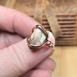 Raw Crystal Copper Ring Size 6.5 – Natural Cat’s Eye Watermelon Tourmaline