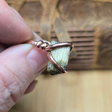 Raw Crystal Copper Ring Size 6.5 – Natural Cat’s Eye Watermelon Tourmaline