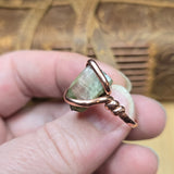 Raw Crystal Copper Ring Size 6.5 – Natural Cat’s Eye Watermelon Tourmaline