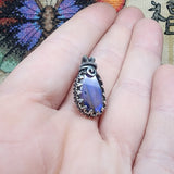 Bright Blue Faceted Labradorite Antiqued Sterling Silver Pendant