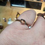 Raw Pink Tourmaline Crystal Stone Ring in Mixed Metal Sterling Silver Copper Band Sz 7.5 - Rock Your World