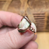 Raw Crystal Copper Ring Size 6.5 – Natural Cat’s Eye Watermelon Tourmaline