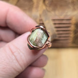 Raw Crystal Copper Ring Size 6.5 – Natural Cat’s Eye Watermelon Tourmaline