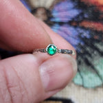 Emerald Stacking Ring in Sterling Silver Sz 5.5