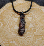 Rocky Butter Jasper Point Pendant Necklace with Hematite Star in Sterling Silver