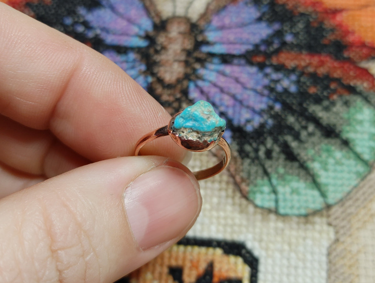 Raw turquoise engagement ring deals