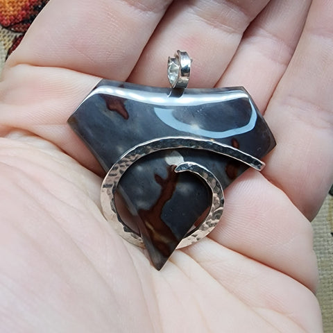 Serape Jasper Pendant in Sterling Silver