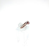 Raw Pink Tourmaline Crystal Stone Ring in Mixed Metal Sterling Silver Copper Band Sz 7.5 - Rock Your World