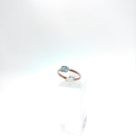 Raw Aquamarine Ring in Mixed Metal Sterling Silver Copper Sz 7.5