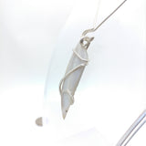 Oregon White Banded Agate Pendant in Sterling Silver