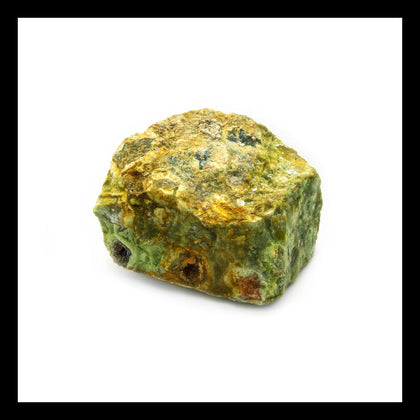 Chunk of green rhyolite stone with small thundereggs 