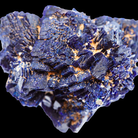 bladed pointy dark blue azurite crystals