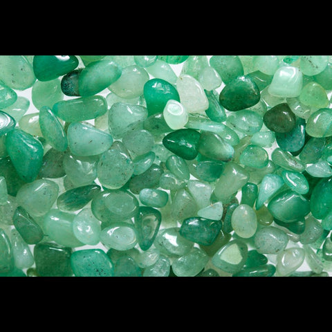 Different vibrant medium green rounded aventurine pebbles