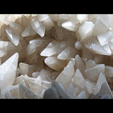 Inside of a white dogtooth calcite geode