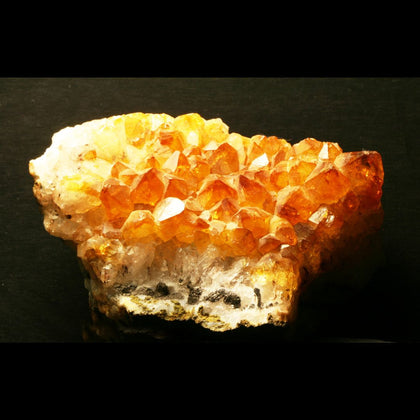 Orange yellow 6 sixed quartz crystals 