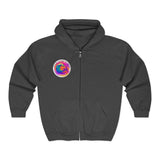 Rock Your World Retro Heatwave Crystal Sunset Crashing Wave Zip Hoodie – Unisex Heavy Blend Full-Zip Sweatshirt