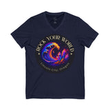 Rock Your World Moonlight Wave Crystal V-Neck – Unisex Lightweight Cotton Tee