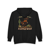 Refuse Domestication Wild Horse Zip Hoodie - Vintage Style Nature Graphic Hooded Sweatshirt