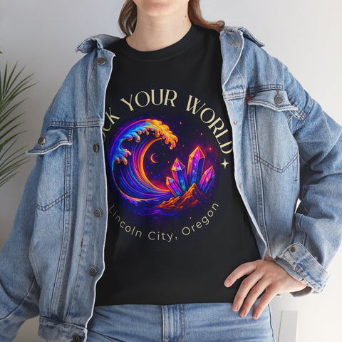 Rock Your World Moonlight Crystal Wave Tee - Unisex Heavy Duty