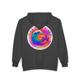 Rock Your World Retro Heatwave Crystal Sunset Crashing Wave Zip Hoodie – Unisex Heavy Blend Full-Zip Sweatshirt