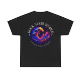 Rock Your World Moonlight Wave Crystal Tee – Heavy Duty Unisex BACK Print + Front Logo
