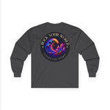 Rock Your World Moonlight Wave Crystal Long Sleeve Shirt – Unisex Heavy Cotton BACK Print + Front Logo