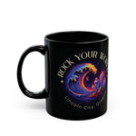 Rock Your World Moonlight Wave Crystal Mug – Black Ceramic 11oz or 15oz