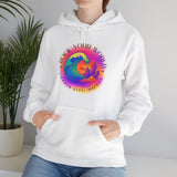 Rock Your World Retro Heatwave Crystal Sunset Crashing Wave Hoodie – Unisex Heavy Duty Pullover Hooded Sweatshirt