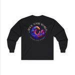Rock Your World Moonlight Wave Crystal Long Sleeve Shirt – Unisex Heavy Cotton BACK Print + Front Logo