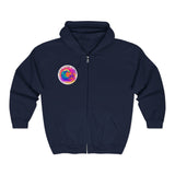 Rock Your World Retro Heatwave Crystal Sunset Crashing Wave Zip Hoodie – Unisex Heavy Blend Full-Zip Sweatshirt