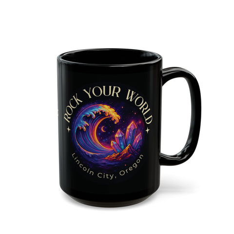 Rock Your World Moonlight Wave Crystal Mug – Black Ceramic 11oz or 15oz