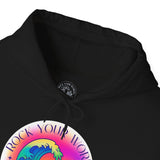 Rock Your World Retro Heatwave Crystal Sunset Crashing Wave Hoodie – Unisex Heavy Duty Pullover Hooded Sweatshirt