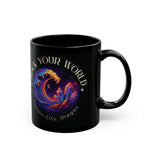 Rock Your World Moonlight Wave Crystal Mug – Black Ceramic 11oz or 15oz