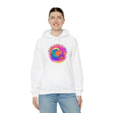 Rock Your World Retro Heatwave Crystal Sunset Crashing Wave Hoodie – Unisex Heavy Duty Pullover Hooded Sweatshirt