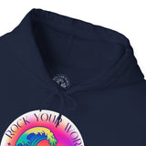 Rock Your World Retro Heatwave Crystal Sunset Crashing Wave Hoodie – Unisex Heavy Duty Pullover Hooded Sweatshirt