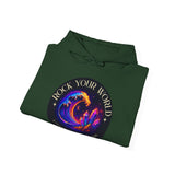 Rock Your World Moonlight Wave Crystal Hoodie – Unisex Heavy Duty Pullover Hooded Sweatshirt