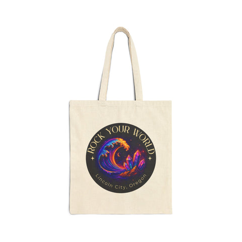 Rock Your World Moonlight Wave Crystal Tote – 15x16 Canvas Bag