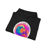 Rock Your World Retro Heatwave Crystal Sunset Crashing Wave Hoodie – Unisex Heavy Duty Pullover Hooded Sweatshirt
