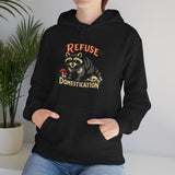 Refuse Domestication Raccoon Hoodie - Vintage Style Nature Graphic Sweatshirt