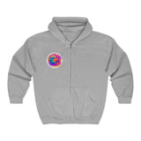Rock Your World Retro Heatwave Crystal Sunset Crashing Wave Zip Hoodie – Unisex Heavy Blend Full-Zip Sweatshirt