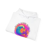 Rock Your World Retro Heatwave Crystal Sunset Crashing Wave Hoodie – Unisex Heavy Duty Pullover Hooded Sweatshirt